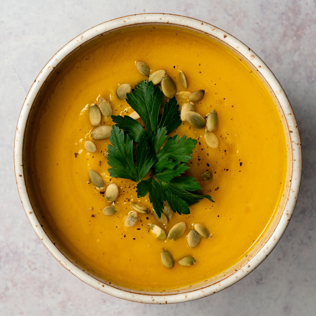 Creamy Vegan Roasted Butternut Squash Soup - By Cathy